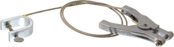 Hubbell Workplace - 19 AWG, 3 Ft., C-Clamp, Hand Clamp, Grounding Cable with Clamps - Noninsulated - Exact Tool & Supply