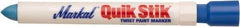 Markal - Blue Solid Paint Marker - Round Paint Tip, Alcohol Base Ink - Exact Tool & Supply