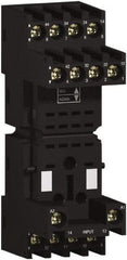 Schneider Electric - 250 Volt, 10 Amp, Flat Relay Socket - DIN Rail Mount, Panel Mount, IP20, Box Lug Mixed Terminal - Exact Tool & Supply