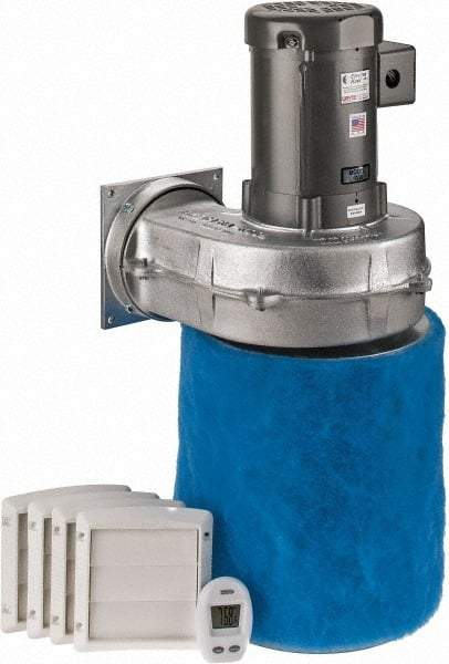 Electra-Kool - 3 Phase, 4.1 to 3.6/1.8 Amp, 1200 CFM, 3,450 RPM, 1000 Cubic Ft. Filtered Enclosure Blower - 6 Inch Inside Width - Exact Tool & Supply