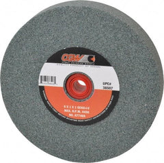 Camel Grinding Wheels - 60 Grit Silicon Carbide Bench & Pedestal Grinding Wheel - 6" Diam x 1" Hole x 1" Thick, 4456 Max RPM, I Hardness, Medium Grade , Vitrified Bond - Exact Tool & Supply