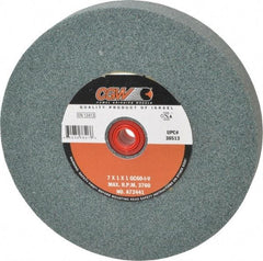 Camel Grinding Wheels - 60 Grit Silicon Carbide Bench & Pedestal Grinding Wheel - 7" Diam x 1" Hole x 1" Thick, 3760 Max RPM, I Hardness, Medium Grade , Vitrified Bond - Exact Tool & Supply