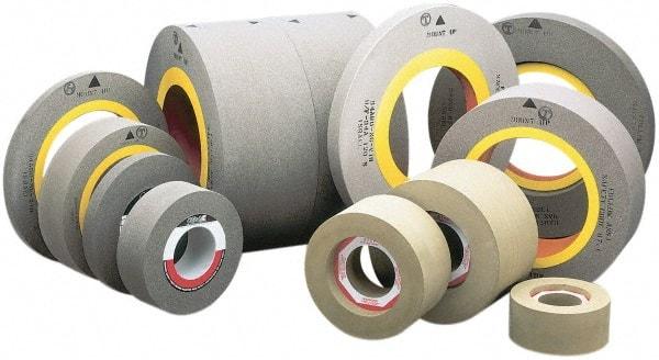 Camel Grinding Wheels - 10" Wide x 12" Diam, Type 7 Feed Regulating Wheel - 5" Hole Size, 80 Grit, Hardness R, 8" Diam x 1-1/2" Deep Recess, 8" Diam x 2" Deep Opposite Side Recess - Exact Tool & Supply