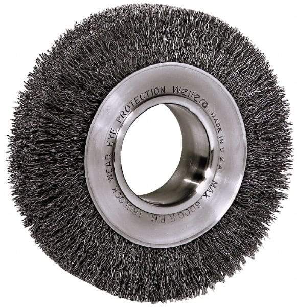 Baldor - 8" OD, 3/4" Arbor Hole, Crimped Wheel Brush - 3/4" Arbor Hole - Exact Tool & Supply