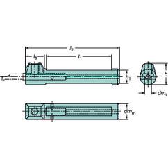 CXS-A1000-08 Cylindrical Shank With Flat To CoroTurn® XS Adaptor - Exact Tool & Supply