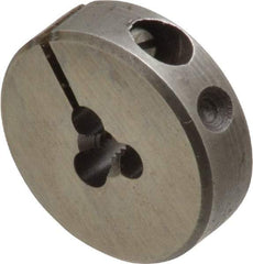 Made in USA - #4-40 UNC Thread, 13/16" Outside Diam High Speed Steel Round Die - 1/4" Thick, Right Hand Thread, Adjustable - Exact Tool & Supply