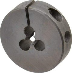Made in USA - #5-40 UNC Thread, 13/16" Outside Diam High Speed Steel Round Die - 1/4" Thick, Right Hand Thread, Adjustable - Exact Tool & Supply