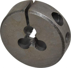 Made in USA - #6-40 UNF Thread, 13/16" Outside Diam High Speed Steel Round Die - 1/4" Thick, Right Hand Thread, Adjustable - Exact Tool & Supply