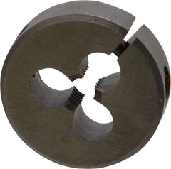 Made in USA - #8-32 UNC Thread, 13/16" Outside Diam High Speed Steel Round Die - 1/4" Thick, Right Hand Thread, Adjustable - Exact Tool & Supply