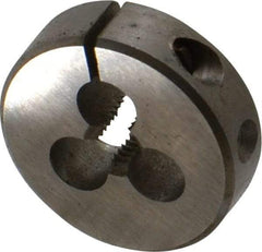 Made in USA - #8-36 UNF Thread, 13/16" Outside Diam High Speed Steel Round Die - 1/4" Thick, Right Hand Thread, Adjustable - Exact Tool & Supply