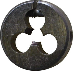 Made in USA - #10-32 UNF Thread, 13/16" Outside Diam High Speed Steel Round Die - 1/4" Thick, Right Hand Thread, Adjustable - Exact Tool & Supply