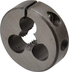 Made in USA - #12-28 UNF Thread, 13/16" Outside Diam High Speed Steel Round Die - 1/4" Thick, Right Hand Thread, Adjustable - Exact Tool & Supply