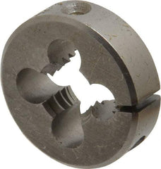 Made in USA - 5/16-18 UNC Thread, 13/16" Outside Diam High Speed Steel Round Die - 1/4" Thick, Right Hand Thread, Adjustable - Exact Tool & Supply