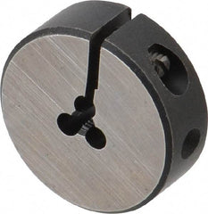 Made in USA - #4-40 UNC Thread, 1" Outside Diam High Speed Steel Round Die - 3/8" Thick, Right Hand Thread, Adjustable - Exact Tool & Supply