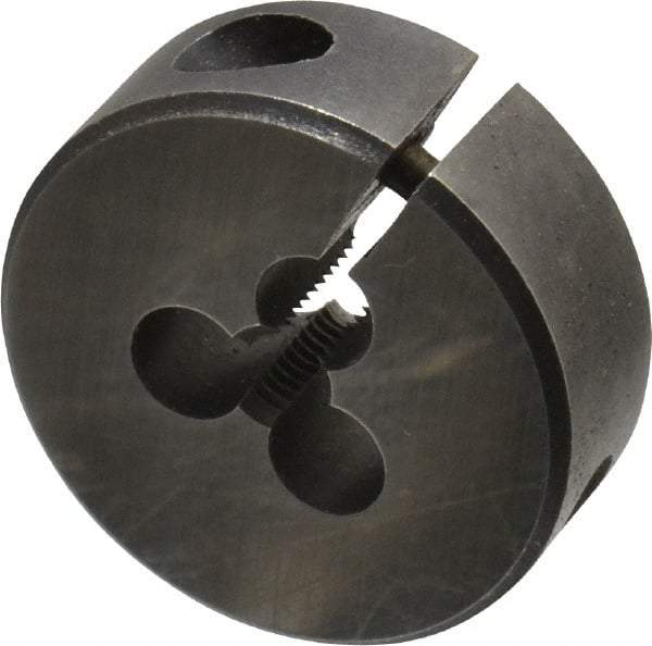 Made in USA - #8-36 UNF Thread, 1" Outside Diam High Speed Steel Round Die - 3/8" Thick, Right Hand Thread, Adjustable - Exact Tool & Supply