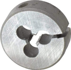 Made in USA - #10-24 UNC Thread, 1" Outside Diam High Speed Steel Round Die - 3/8" Thick, Right Hand Thread, Adjustable - Exact Tool & Supply