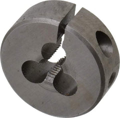 Made in USA - #10-32 UNF Thread, 1" Outside Diam High Speed Steel Round Die - 3/8" Thick, Right Hand Thread, Adjustable - Exact Tool & Supply