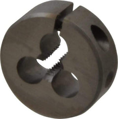 Made in USA - #12-24 UNC Thread, 1" Outside Diam High Speed Steel Round Die - 3/8" Thick, Right Hand Thread, Adjustable - Exact Tool & Supply
