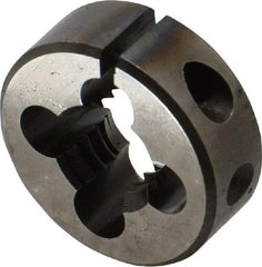 Made in USA - 7/16-14 UNC Thread, 1" Outside Diam High Speed Steel Round Die - 3/8" Thick, Right Hand Thread, Adjustable - Exact Tool & Supply