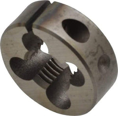 Made in USA - 7/16-20 UNF Thread, 1" Outside Diam High Speed Steel Round Die - 3/8" Thick, Right Hand Thread, Adjustable - Exact Tool & Supply