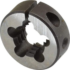 Made in USA - 1/2-13 UNC Thread, 1" Outside Diam High Speed Steel Round Die - 3/8" Thick, Right Hand Thread, Adjustable - Exact Tool & Supply