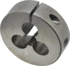 Made in USA - 5/16-18 UNC Thread, 1-1/2" Outside Diam High Speed Steel Round Die - 1/2" Thick, Right Hand Thread, Adjustable - Exact Tool & Supply