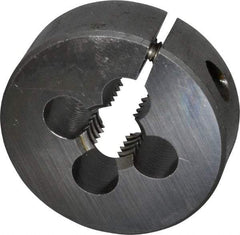 Made in USA - 7/16-14 UNC Thread, 1-1/2" Outside Diam High Speed Steel Round Die - 1/2" Thick, Right Hand Thread, Adjustable - Exact Tool & Supply