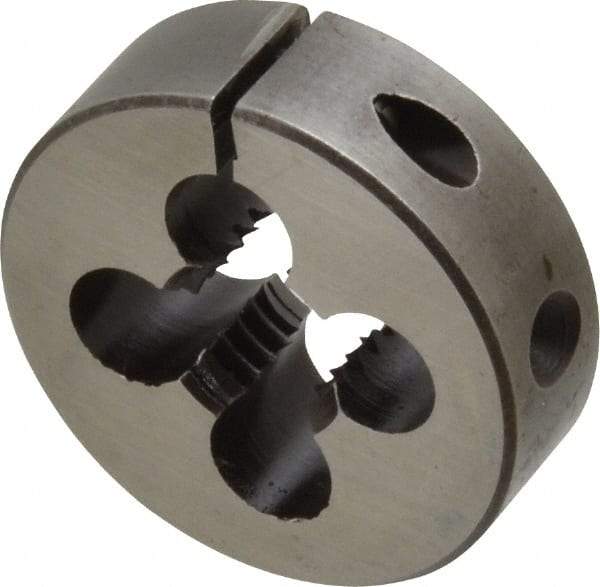 Made in USA - 1/2-13 UNC Thread, 1-1/2" Outside Diam High Speed Steel Round Die - 1/2" Thick, Right Hand Thread, Adjustable - Exact Tool & Supply