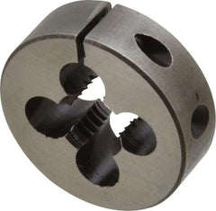 Made in USA - 1/2-13 UNC Thread, 1-1/2" Outside Diam High Speed Steel Round Die - 1/2" Thick, Right Hand Thread, Adjustable - Exact Tool & Supply