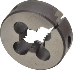 Made in USA - 9/16-12 UNC Thread, 1-1/2" Outside Diam High Speed Steel Round Die - 1/2" Thick, Right Hand Thread, Adjustable - Exact Tool & Supply