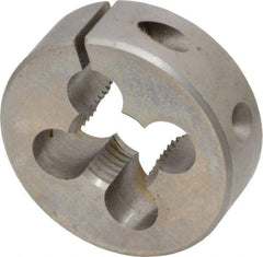 Made in USA - 9/16-18 UNF Thread, 1-1/2" Outside Diam High Speed Steel Round Die - 1/2" Thick, Right Hand Thread, Adjustable - Exact Tool & Supply