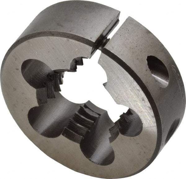 Made in USA - 3/4-10 UNC Thread, 1-1/2" Outside Diam High Speed Steel Round Die - 1/2" Thick, Right Hand Thread, Adjustable - Exact Tool & Supply