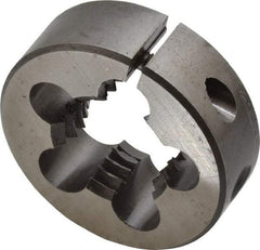 Made in USA - 3/4-10 UNC Thread, 1-1/2" Outside Diam High Speed Steel Round Die - 1/2" Thick, Right Hand Thread, Adjustable - Exact Tool & Supply