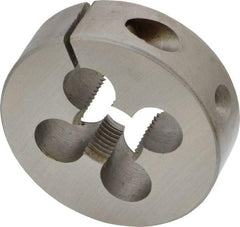 Made in USA - 5/8-18 UNF Thread, 2" Outside Diam High Speed Steel Round Die - 5/8" Thick, Right Hand Thread, Adjustable - Exact Tool & Supply