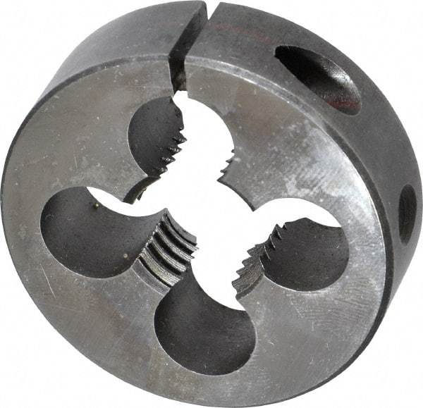 Made in USA - 3/4-10 UNC Thread, 2" Outside Diam High Speed Steel Round Die - 5/8" Thick, Right Hand Thread, Adjustable - Exact Tool & Supply