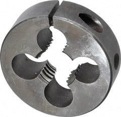 Made in USA - 3/4-10 UNC Thread, 2" Outside Diam High Speed Steel Round Die - 5/8" Thick, Right Hand Thread, Adjustable - Exact Tool & Supply