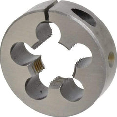 Made in USA - 7/8-14 UNF Thread, 2" Outside Diam High Speed Steel Round Die - 5/8" Thick, Right Hand Thread, Adjustable - Exact Tool & Supply