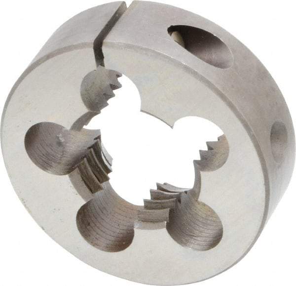 Made in USA - 1-8 UNC Thread, 2" Outside Diam High Speed Steel Round Die - 5/8" Thick, Right Hand Thread, Adjustable - Exact Tool & Supply