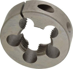 Made in USA - 1-12 UNF Thread, 2" Outside Diam High Speed Steel Round Die - 5/8" Thick, Right Hand Thread, Adjustable - Exact Tool & Supply