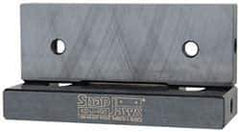 Snap Jaws - 4" Wide x 1.155" High x 0.55" Thick, Flat/No Step Vise Jaw - Hard, Steel, Fixed Jaw, Compatible with 4" Vises - Exact Tool & Supply