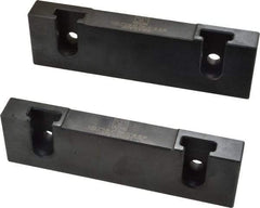 Snap Jaws - 6" Wide x 1.53" High x 0.73" Thick, Flat/No Step Vise Jaw - Hard, Steel, Fixed Jaw, Compatible with 6" Vises - Exact Tool & Supply