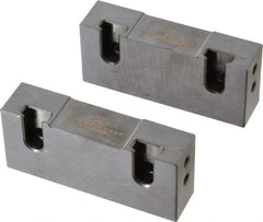 Snap Jaws - 4" Wide x 1-3/4" High x 1" Thick, Flat/No Step Vise Jaw - Soft, Steel, Fixed Jaw, Compatible with 4" Vises - Exact Tool & Supply
