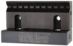 Snap Jaws - 4" Wide x 1-3/4" High x 1" Thick, V-Groove Vise Jaw - Steel, Fixed Jaw, Compatible with 4" Vises - Exact Tool & Supply