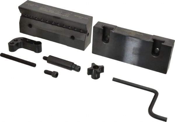 Snap Jaws - 6" Wide x 3-1/8" High x 1" Thick, V-Groove Vise Jaw - Steel, Fixed Jaw, Compatible with 6" Vises - Exact Tool & Supply