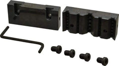 Snap Jaws - 4" Wide x 1-3/4" High x 1" Thick, V-Groove Vise Jaw - Steel, Fixed Jaw, Compatible with 4" Vises - Exact Tool & Supply
