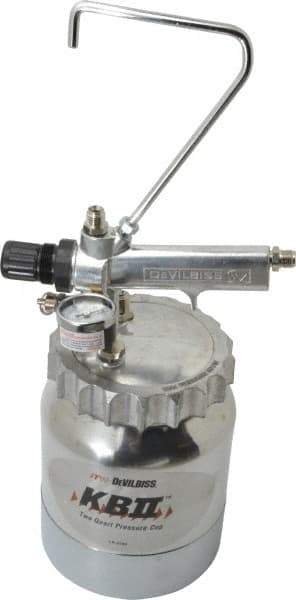 DeVilbiss - Paint Sprayer Cup - 2 Quart Aluminum Pressure Cup, Compatible with Spray Guns - Exact Tool & Supply