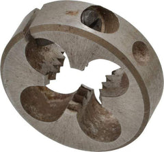 Interstate - 5/16-18 UNC Thread, 13/16" Outside Diam High Speed Steel Round Die - Right Hand Thread, Adjustable - Exact Tool & Supply