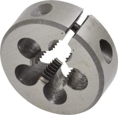 Interstate - 3/8-24 UNF Thread, 1" Outside Diam High Speed Steel Round Die - Right Hand Thread, Adjustable - Exact Tool & Supply