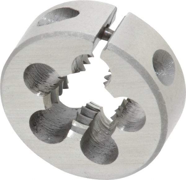 Interstate - 7/16-14 UNC Thread, 1" Outside Diam High Speed Steel Round Die - Right Hand Thread, Adjustable - Exact Tool & Supply