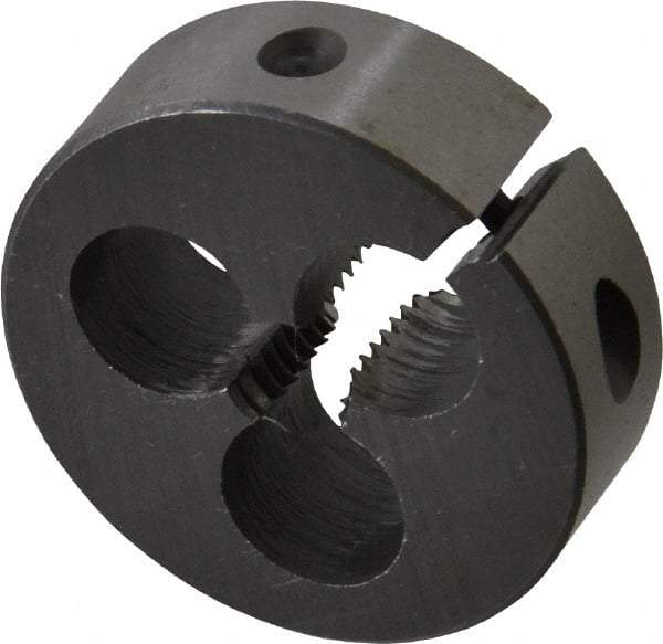 Interstate - 5/16-18 UNC Thread, 1-1/2" Outside Diam High Speed Steel Round Die - Right Hand Thread, Adjustable - Exact Tool & Supply